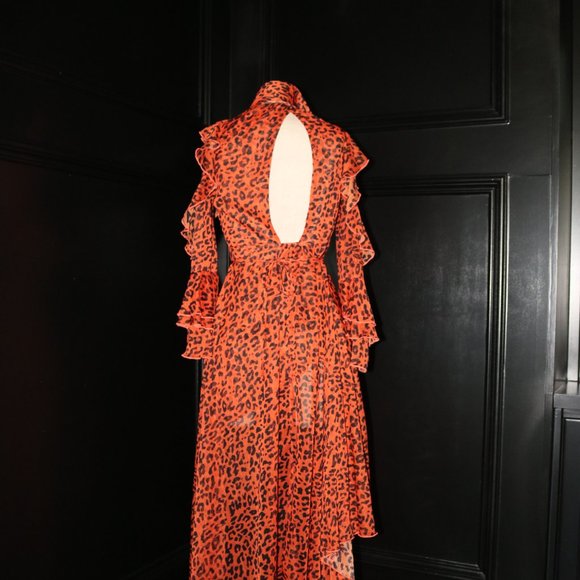 Blue B orange leopard dress - Picture 4 of 4